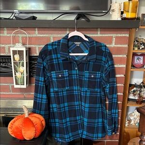 Eddie Bauer Blue and Black Plaid Jacket